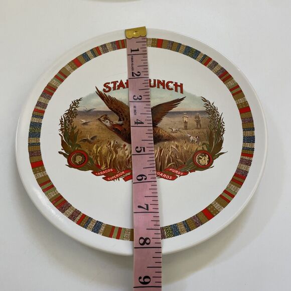 Pottery‎ Barn Appetizer Plates Simion Batt Fireside Club Salad EUC Cigar Theme - Picture 6 of 9